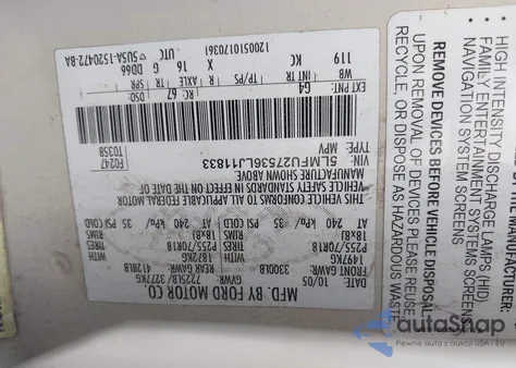 2006 Lincoln Navigator z USA, uszkodzony, nr VIN 5LMFU27536LJ11833